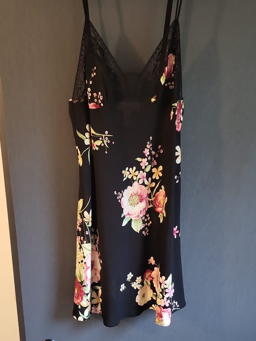 Black Floral Slip